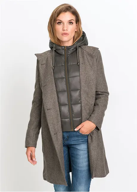 Cappotto corto in simil lana con effetto 2 in 1, bonprix