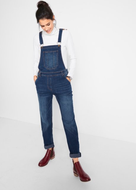 Blu Bonprix Donna Abbigliamento Tute e salopette Salopette Tuta in jeans elasticizzato 