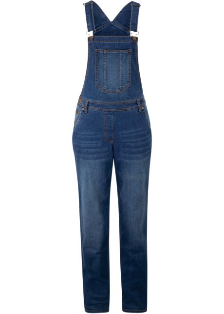 Tuta in jeans elasticizzato Blu Bonprix Donna Abbigliamento Tute e salopette Salopette 