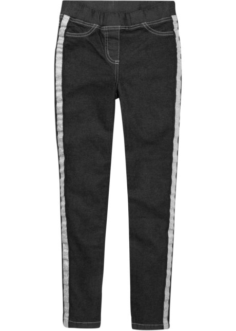 Nero Jeggings con bande glitterate Bonprix Bambina Abbigliamento Pantaloni e jeans Jeans Jeggings 