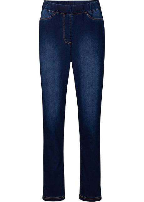 Jeggings termici elasticizzati a vita alta con interno pettinato - Dark  denim