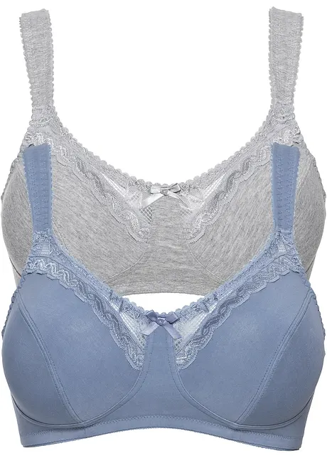 Reggiseno senza ferretto  con cotone biologico (pacco da 2), bonprix