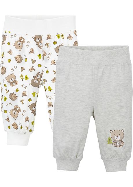 Deliziosi pantaloni con orsacchiotti - Bianco panna / ecru melange