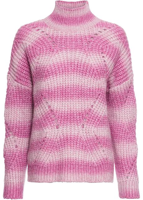 maglione fucsia collo alto