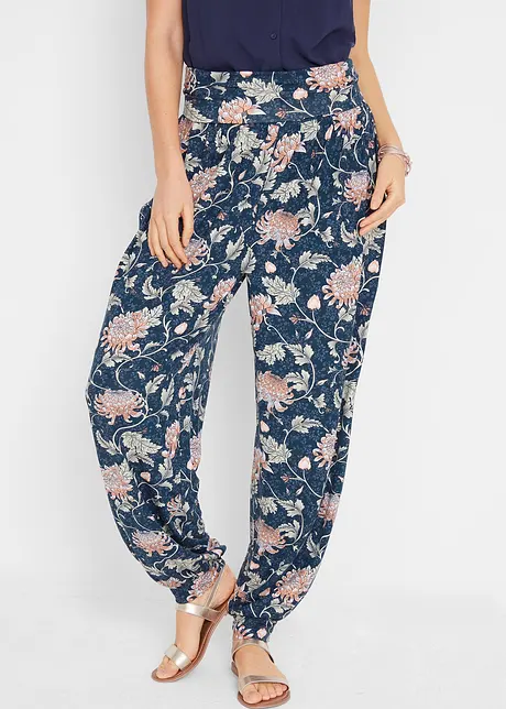 Pantaloni alla turca in jersey di misto viscosa, loose fit, bonprix