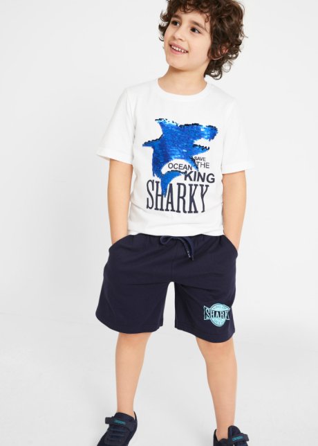 T-shirt con paillettes reversibili e pantaloni corti Blu set 2 pezzi Bonprix Bambino Abbigliamento Pantaloni e jeans Pantaloni 