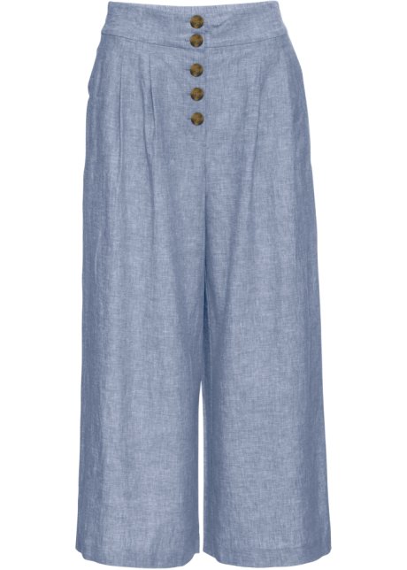 Pantaloni culotte con bottoni Bonprix Donna Abbigliamento Pantaloni e jeans Pantaloni Pantaloni culottes Blu 