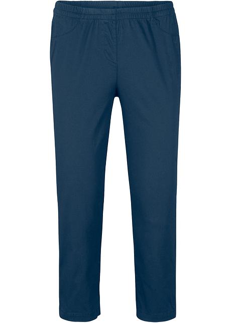 Treggings elasticizzati a pinocchietto con cinta elastica - Blu scuro