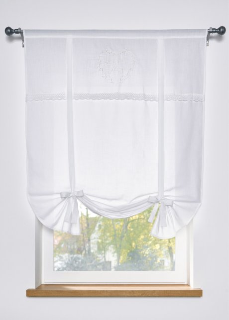 140 x 140 cm con passanti semitrasparente struttura in lino in tinta unita 1 pezzo Joyswahl Tenda a pacchetto bianca effetto lino per finestre