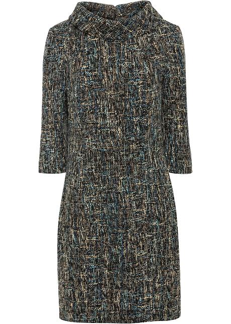 Abito a tubino in tweed - Nero / bianco