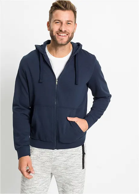 Felpa con zip e cappuccio, bonprix