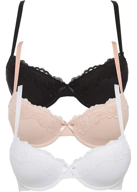 Reggiseno con coppe preformate e ferretto (pacco da 3), bonprix