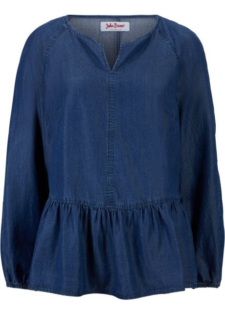 Blu Blusa di jeans in TENCEL™ Lyocell Bonprix Donna Abbigliamento Camicie Camicie denim 