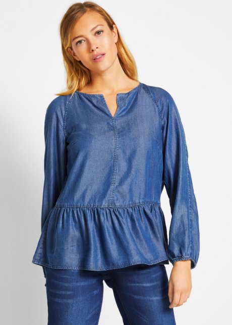 Tunica in TENCEL™ Lyocell Bonprix Donna Abbigliamento Bluse e tuniche Tuniche Blu 