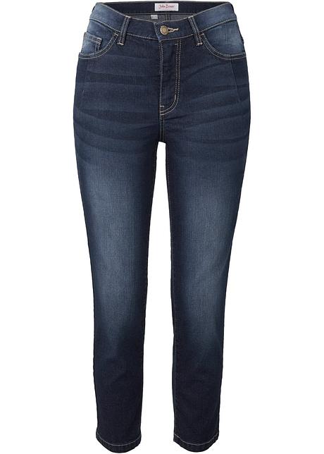 Jeans basic elasticizzati morbidi cropped - Blu scuro used, T.N.