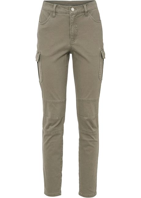 Jeans stretti in stile cargo - Fango