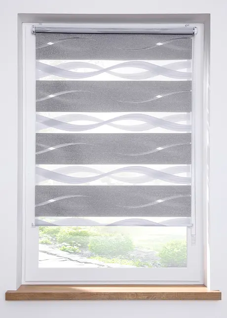 Tenda a rullo doppia in tessuto jacquard con onde, bpc living bonprix collection