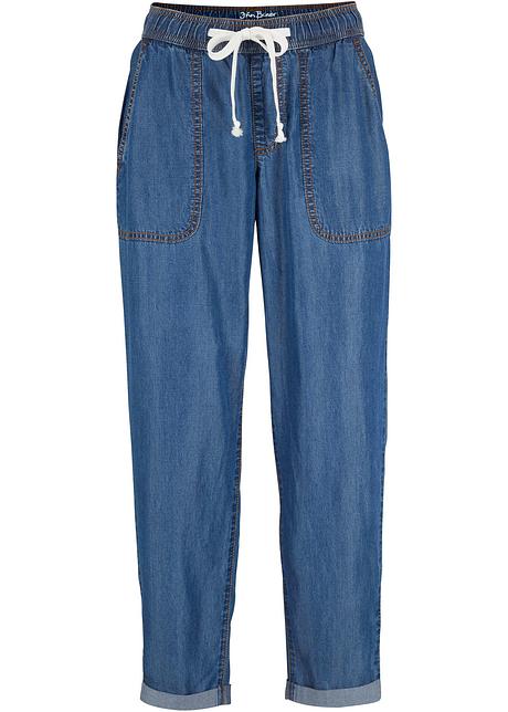 Confortevoli jeans cropped in TENCEL™ Lyocell - Blu