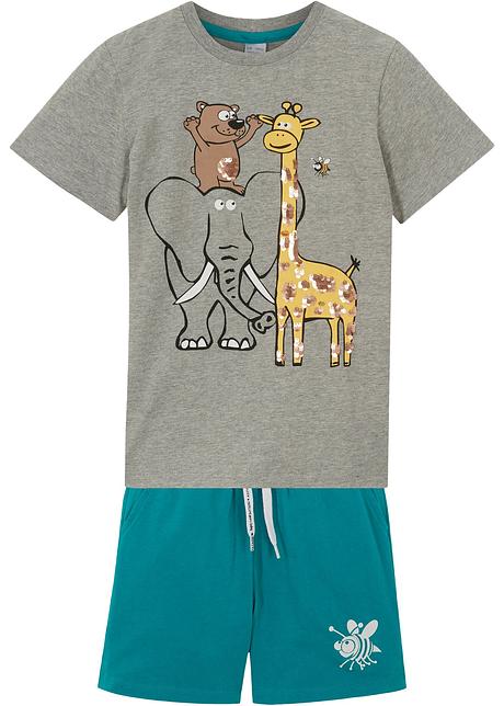 Completo trendy con paillettes reversibili - Grigio chiaro melange /  turchese