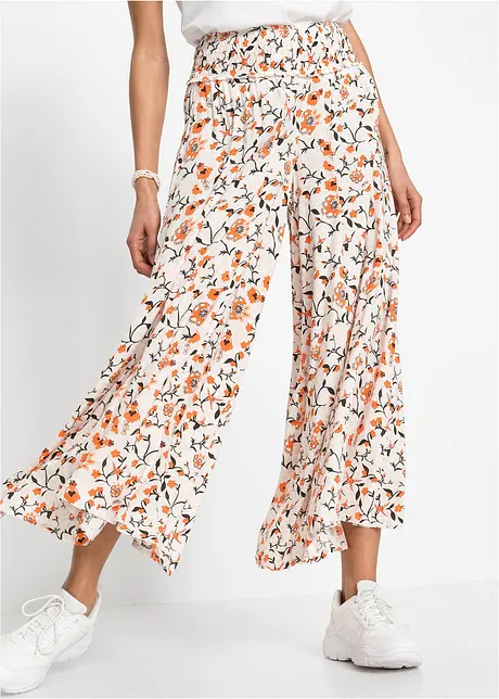 Pantaloni a palazzo in fantasia a fiori, bonprix