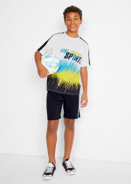 T-shirt e pantaloni corti sportivi set 2 pezzi Bianco Bonprix Bambino Sport & Swimwear Abbigliamento sportivo Shorts sportivi 