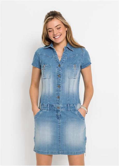 Abito di jeans - Blu bleached