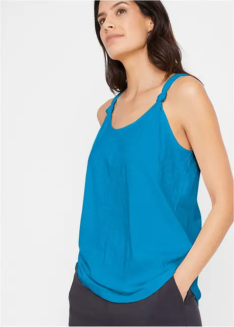 Top di cotone con nodi, bonprix