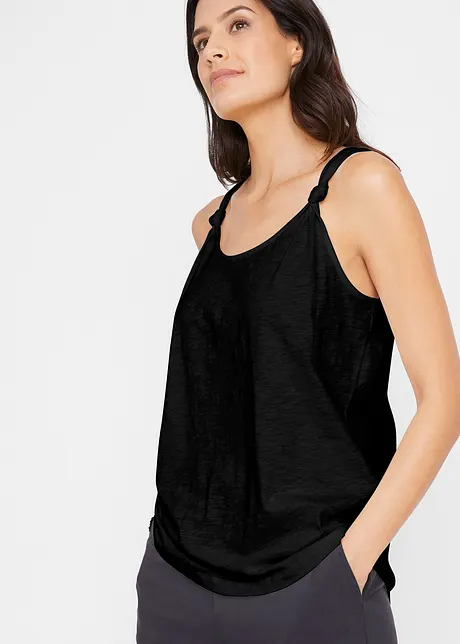 Top di cotone con nodi, bonprix