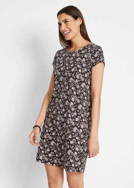 Abito in maglina con spacchi laterali in puro cotone (pacco da 2), bonprix