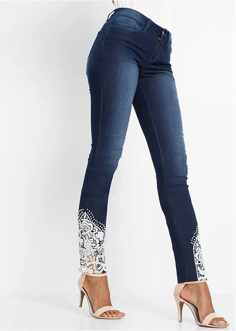 Jeans skinny con pizzo, bonprix