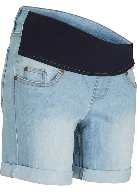 Shorts di jeans prèmaman estivi - Light blu bleached