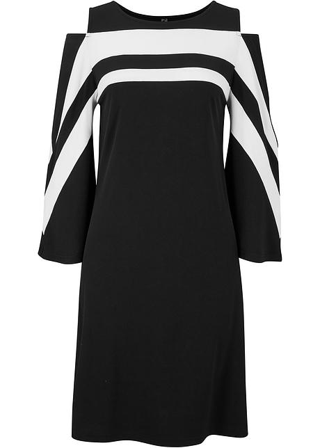 Abito in maglina moderno con maniche ampie - Nero / bianco