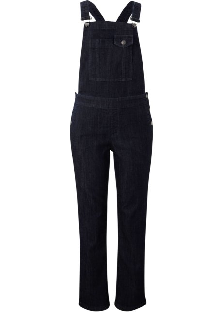 Salopette di jeans elasticizzata cropped wide Bonprix Donna Abbigliamento Tute e salopette Salopette Blu 