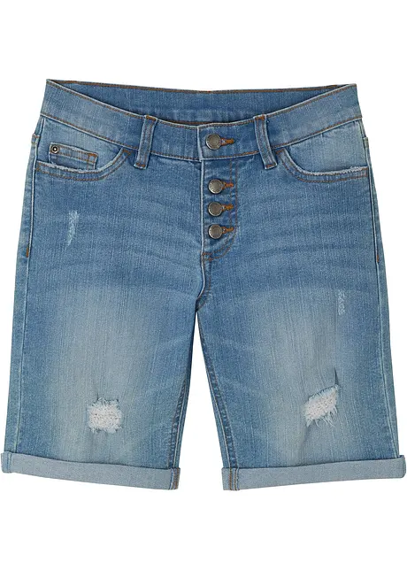 Bermuda di jeans elasticizzati, vita media, bonprix