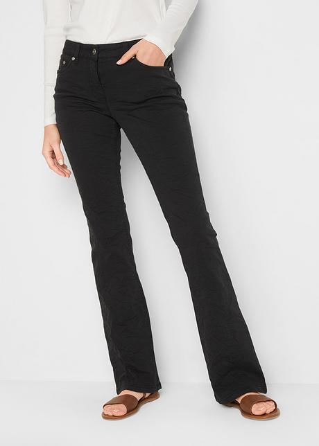 Pantaloni 5 tasche elasticizzati bootcut - Nero used