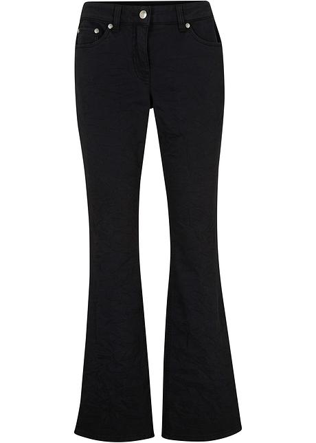 Pantaloni 5 tasche elasticizzati bootcut - Nero used