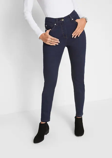 Jeans slim fit con cinta comoda, a vita media, bonprix