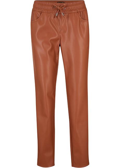 Pantaloni in similpelle moderni con elastico in vita della bpc selection  premium - Marrone rossiccio