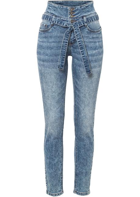 Jeans skinny trendy con abbottonatura - Blu stone