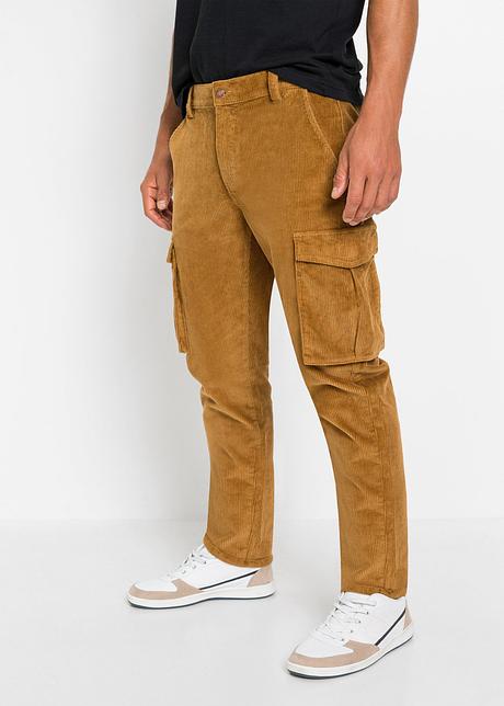 Pantaloni cargo trendy in velluto dal taglio confortevole loose fit -  Marrone dorato