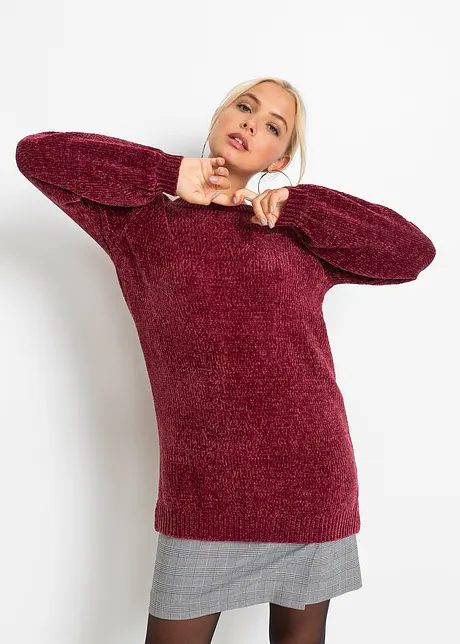 Maglione lungo in ciniglia, bonprix