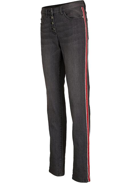 Jeans con bande laterali in lurex - Nero stone, T.N.