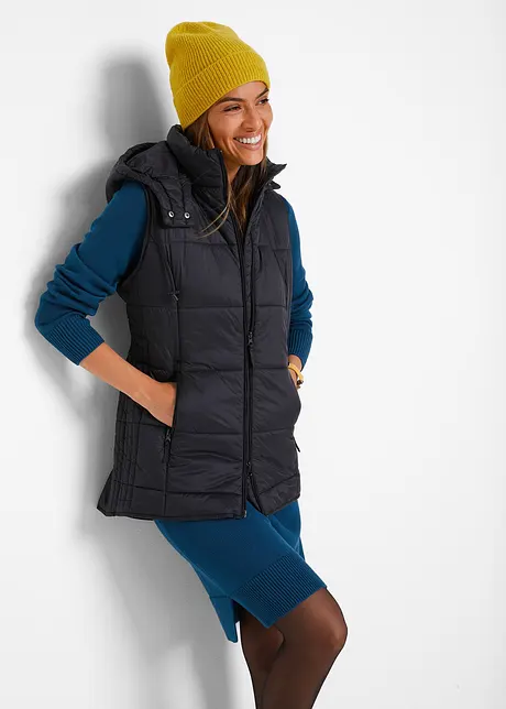 Gilet trapuntato con cappuccio rimovibile, bonprix