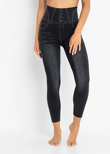 Leggings effetto jeans senza cuciture con effetto modellante forte, bonprix