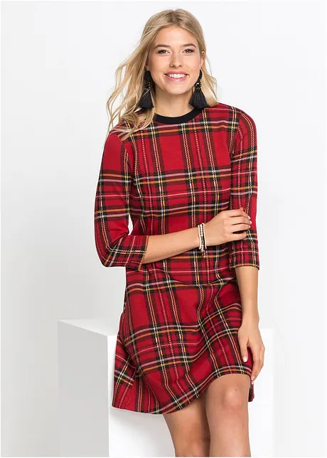 Miniabito jacquard a quadri, bonprix