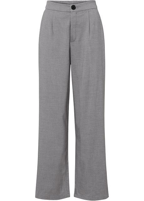 Pantaloni moderni dal taglio dritto con cinta comoda - Grigio melange