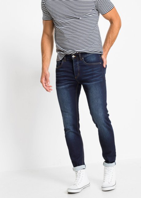 Jeans felpati elasticizzati slim fit tapered Blu Bonprix Uomo Abbigliamento Pantaloni e jeans Jeans Jeans affosulati 