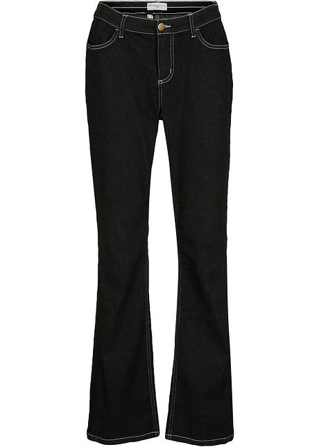 Jeans elasticizzati taglio comfort con gamba svasata - Nero stone used