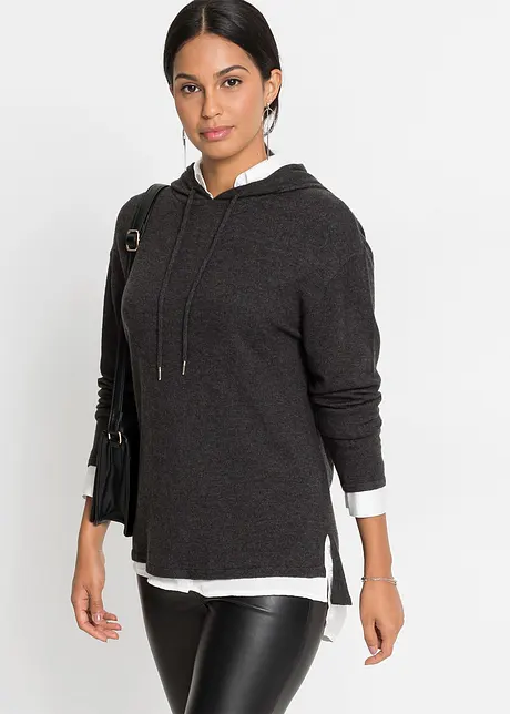 Maglione lungo con cappuccio, BODYFLIRT