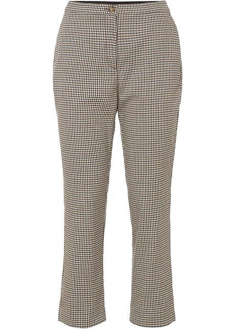 Pantaloni eleganti perfetti per l'ufficio - Nero / bianco panna / marrone a  quadri, T.N.